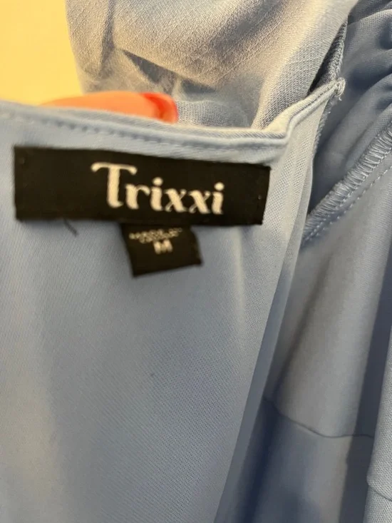 Trixxi Light Blue Puff Sleeve Midi Dress - Picture 4 of 5